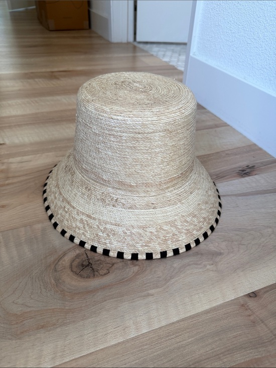 Sunshine Tienda Accessories - Sunshine Tienda Palm  Straw Bucket Hat with Black Trim - Women’s Summer Hat